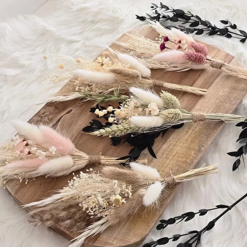 Bluejw Natural Dried Flowers Bouquet Mini, Crochet Flower Arrangement, Small Dried Plant Decor Gift for Women - Image 3