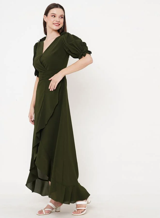 Mish Ruffled Wrap Maxi Dress