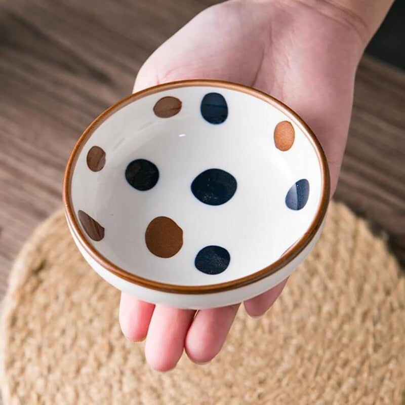 Krivety Japanese Style Ceramic Dipping Bowls Appetizer Dessert Cooking Prep Multicolor Decorative Serving Dishes Porcelain Side Dishes Plates for Ketchup Condiments Mix 6 Pcs - Image 4