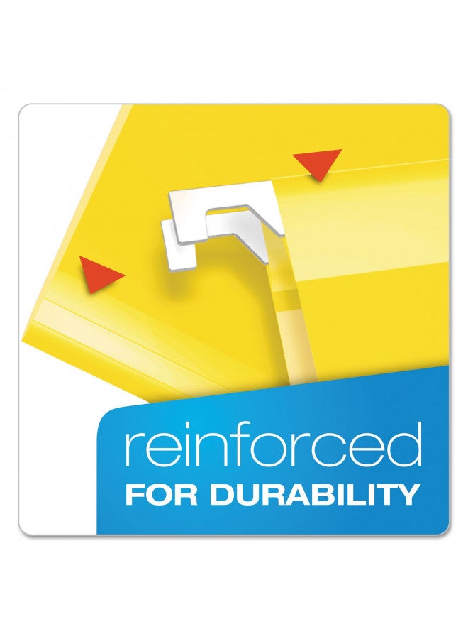 Pendaflex Extra Capacity Reinforced Hanging Folders, 2", Legal Size, Yellow, 1/5 Cut, 25/BX (4153x2 YEL) - Image 3