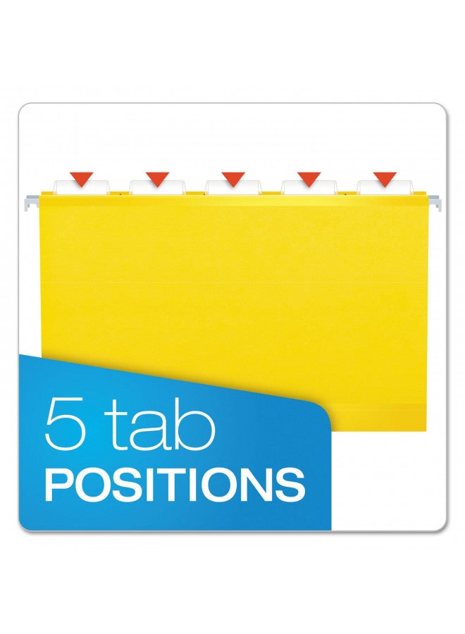 Pendaflex Extra Capacity Reinforced Hanging Folders, 2", Legal Size, Yellow, 1/5 Cut, 25/BX (4153x2 YEL) - Image 4