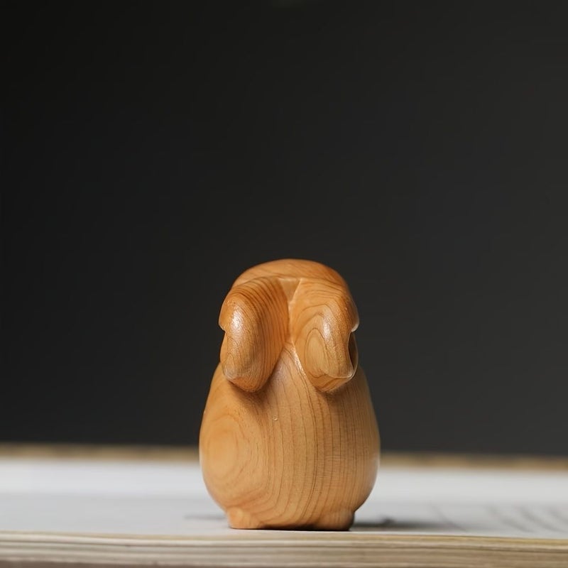 Handcrafted Wooden Rabbit Statue Rabbit Decoration Christmas New Year Creative Gift No Electricity Needed - Image 4
