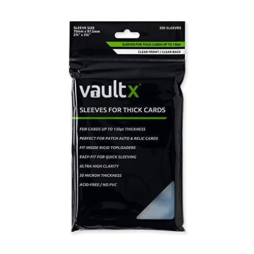 Vault X Penny Sleeves for Thicker Trading Cards up to 130pt Soft High Clarity Inner Sleeves Sports TCG 200 Pack - Image 1