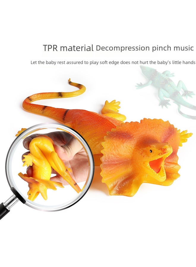 TPR Simulation Trick Lizard Centipede Scorpion Pinch Music Vent Decompression Toy Children's Toy Animal Model-Color:BY8057 Caterpillar  - Image 3