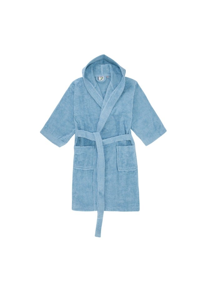 بيفت دافوديل BATHROBE LIGHT BLUE TERRY COTTON 10 YEAR Set of 1  - Image 5