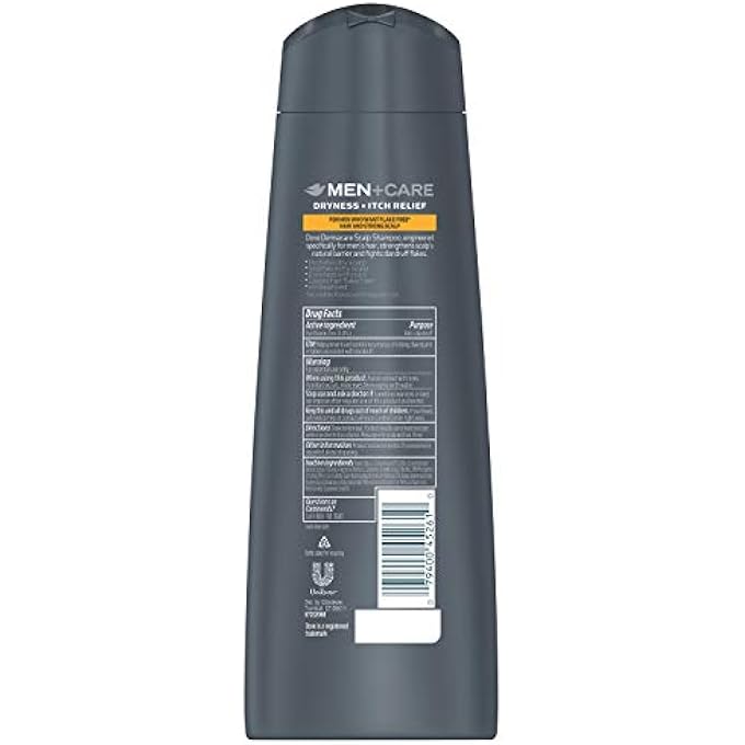 Dove MEN + CARE DERMACARE SCALP - ANTI-DANDRUFF SHAMPOO + CONDITIONER 2 IN 1 - DRYNESS + ITCH RELIEF - NET WT. 12 FL OZ (355 ML) PER BOTTLE - PACK OF 2 BOTTLES - Image 3