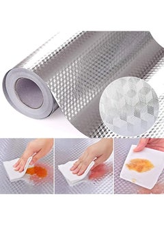 Kitchen Backsplash Wallpaper Oil Proof And Heat Resistant Kitchen Wallpaper Self Adhesive Aluminum Foil Checkered Texture Kitchen Tile Stickers Ideal For Use In Kitchen Stoves 0.4M X 3M