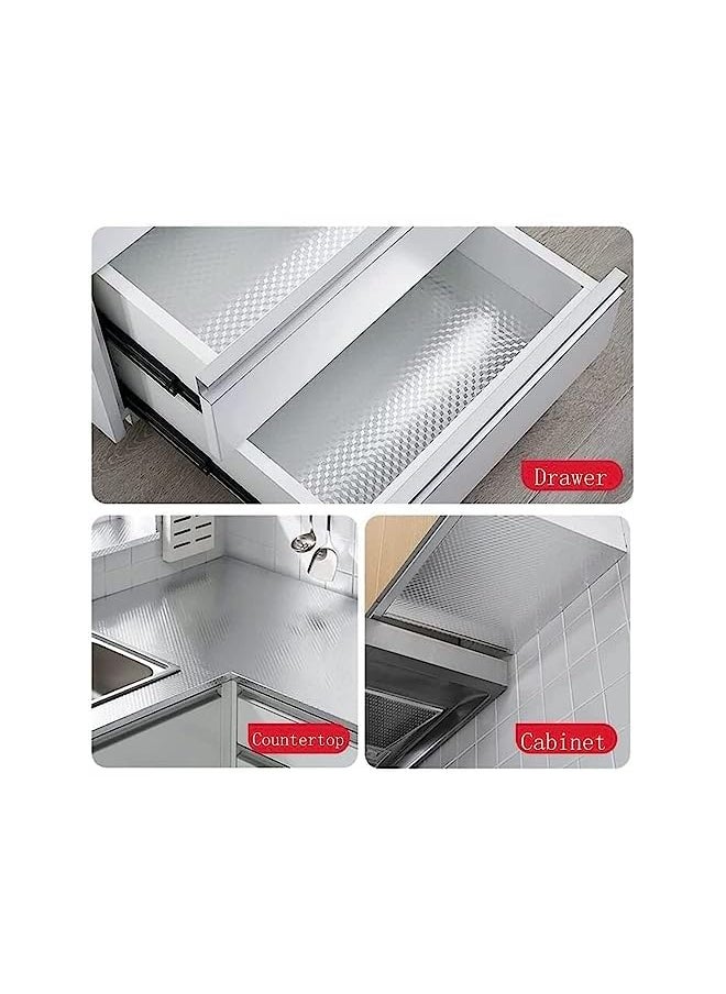 Arabest - Kitchen Backsplash Wallpaper Oil Proof And Heat Resistant Kitchen Wallpaper Self Adhesive Aluminum Foil Checkered Texture Kitchen Tile Stickers Ideal For Use In Kitchen Stoves 0.4M X 3M - Image 1