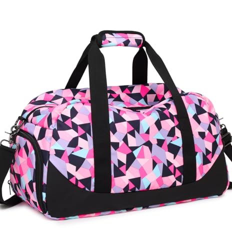 DSIUE Duffle Bag for Girls Teens Sport Gym Bag Women Weekender Carry On Overnight Bag Workout Duffel with Shoe Compartment and Wet Pocket - Image 1