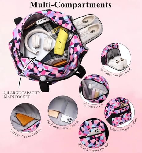 DSIUE Duffle Bag for Girls Teens Sport Gym Bag Women Weekender Carry On Overnight Bag Workout Duffel with Shoe Compartment and Wet Pocket - Image 3