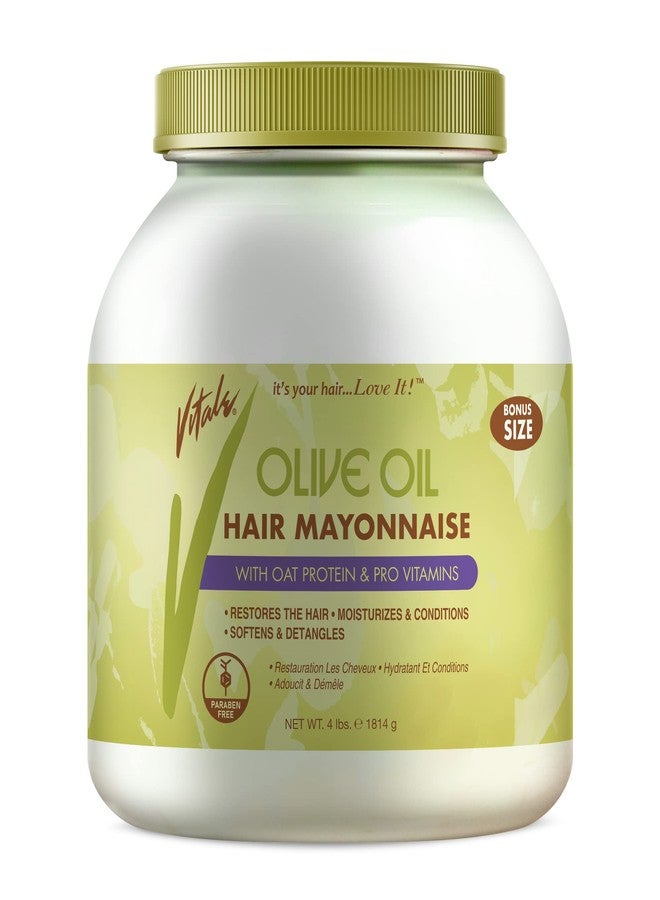 Vitale Olive Oil Hair Mayonnaise 4 lb with Oat & Egg Protein and Vitamins - Good on Color & Thermal Treated Hair - for Dry & Damaged Scalp Men, Women & Kids -Moisturize and Condition - Image 1