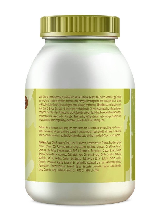 Vitale Olive Oil Hair Mayonnaise 4 lb with Oat & Egg Protein and Vitamins - Good on Color & Thermal Treated Hair - for Dry & Damaged Scalp Men, Women & Kids -Moisturize and Condition - Image 2