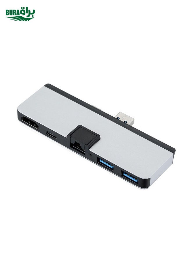 BURAQ T0409 Multifunctional USB 3.0 HUB Docking Station Network Cable Interface Converter For Microsoft Surface Pro 7(with Network Port)  - Image 1