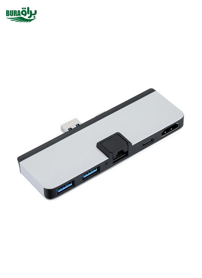 BURAQ T0409 Multifunctional USB 3.0 HUB Docking Station Network Cable Interface Converter For Microsoft Surface Pro 7(with Network Port)  - Image 2