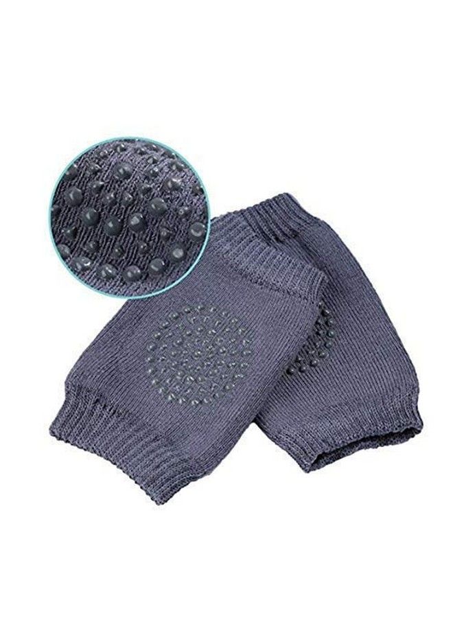 BabyMoon (Set Of 2 Baby Knee Pads For Crawling Anti Slip Padded Stretchable Elastic Cotton Soft Breathable Comfortable Knee Cap Elbow Safety Protector (Charcoal Grey) - Image 3