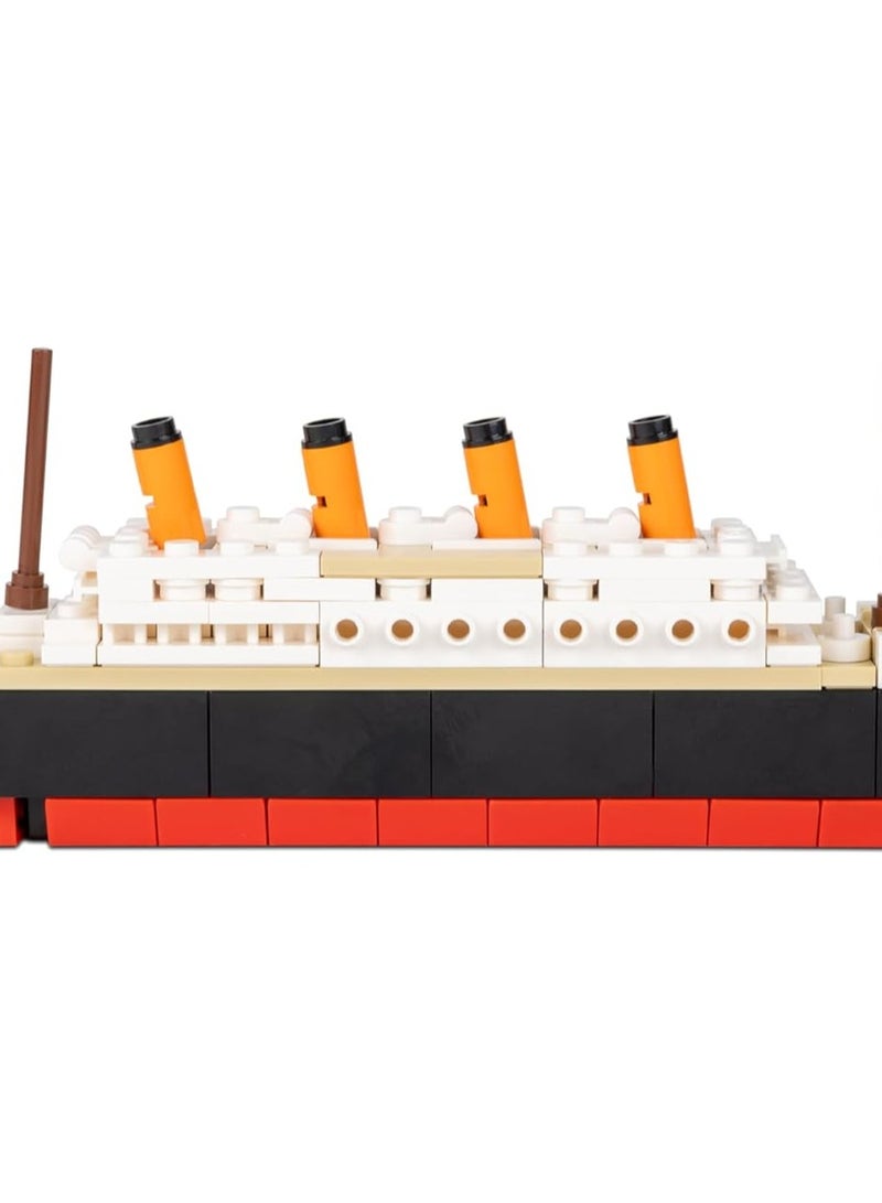 Brick Loot مجموعة كتل البناء المتوسطة من Brick Loot تيتانيك، طقم نموذج سفينة، مجموعات كتل البناء للبالغين أو الأطفال من عمر 6 سنوات فما فوق، ديكور منزلي، كتل عالية الجودة متوافقة مع ليغو والعلامات التجارية الكبرى، 217 قطعة - Image 2