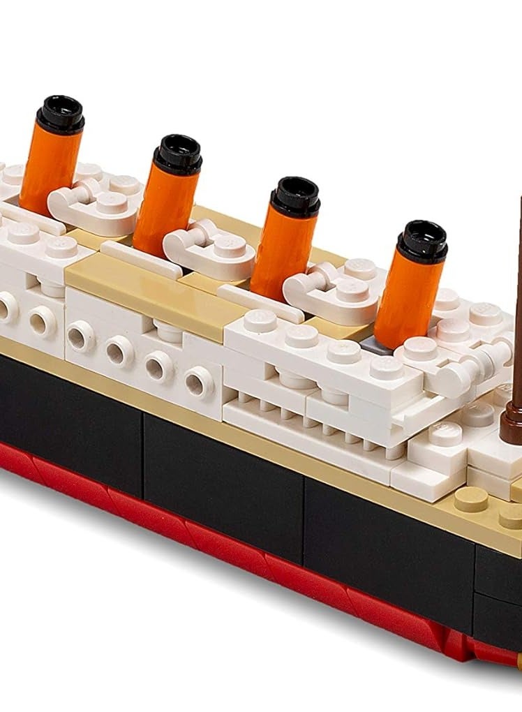 Brick Loot مجموعة كتل البناء المتوسطة من Brick Loot تيتانيك، طقم نموذج سفينة، مجموعات كتل البناء للبالغين أو الأطفال من عمر 6 سنوات فما فوق، ديكور منزلي، كتل عالية الجودة متوافقة مع ليغو والعلامات التجارية الكبرى، 217 قطعة - Image 3