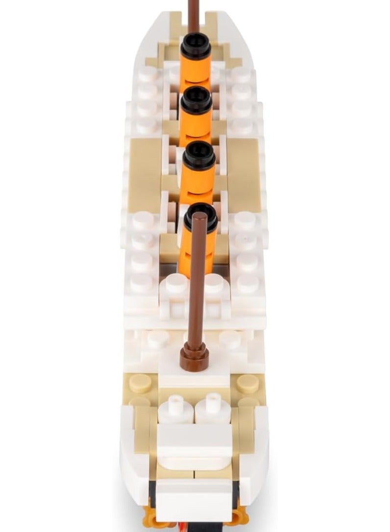 Brick Loot مجموعة كتل البناء المتوسطة من Brick Loot تيتانيك، طقم نموذج سفينة، مجموعات كتل البناء للبالغين أو الأطفال من عمر 6 سنوات فما فوق، ديكور منزلي، كتل عالية الجودة متوافقة مع ليغو والعلامات التجارية الكبرى، 217 قطعة - Image 5