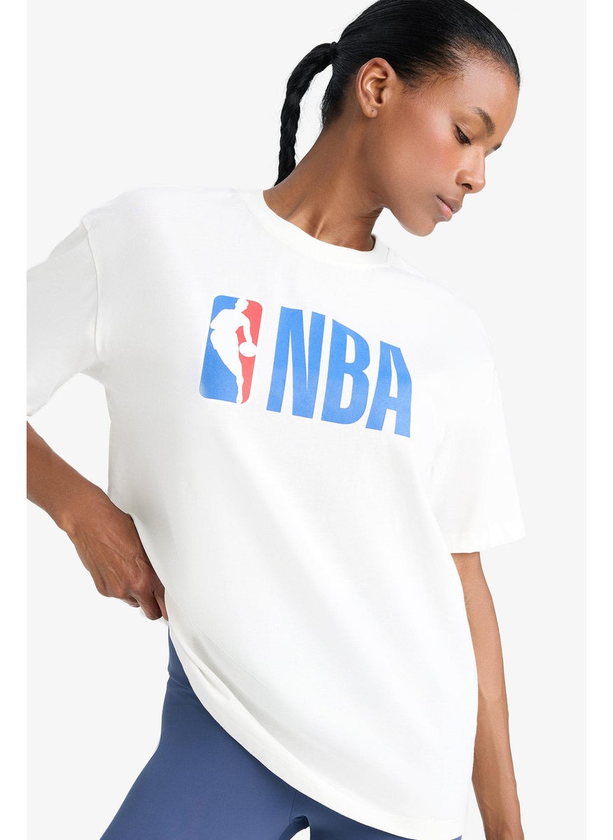 DeFacto Woman Oversize Fit NBA Licensed Crew Neck Printed Short Sleeve T Shirt  - Image 1