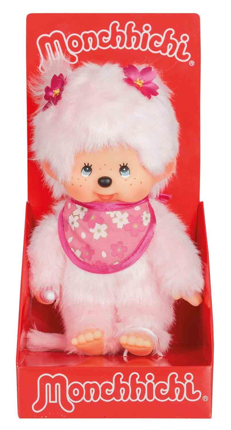 Sekiguchi Monchhichi Sakura (Cherry Blossom) Girl Plush Toy - Pink - Image 1