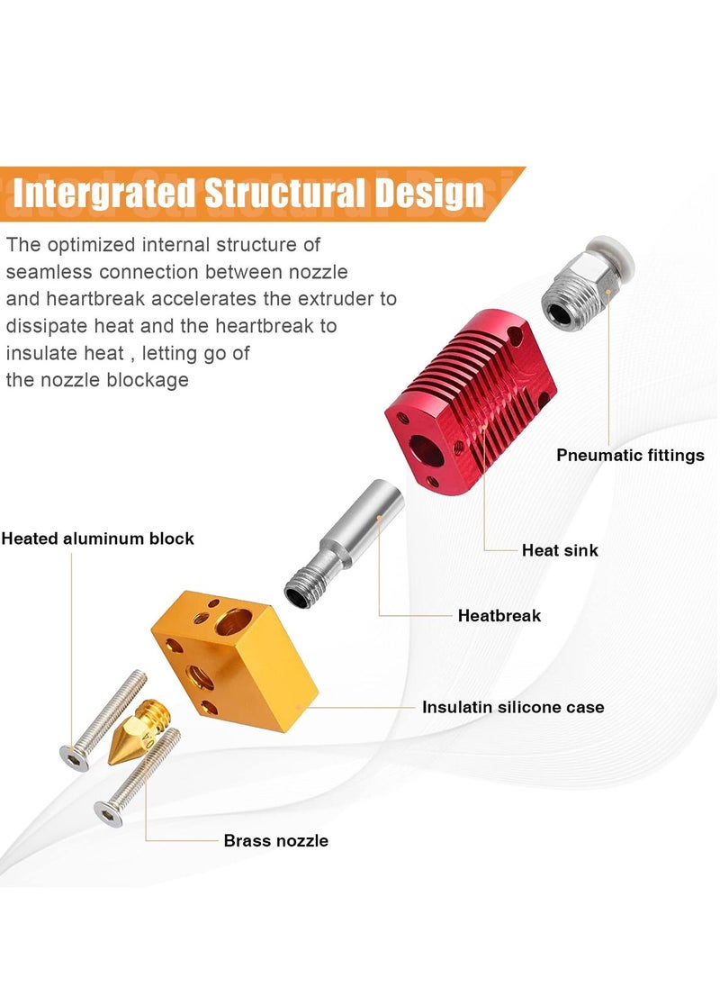 Excefore - Metal Hotend 3D Printer Nozzles, Hardened Steel Tool High Temperature Pointed Wear, Resistant with CR-10 / CR10 / CR10S / Ender 2 / Ender 3 Ender 5 Printers - Image 1