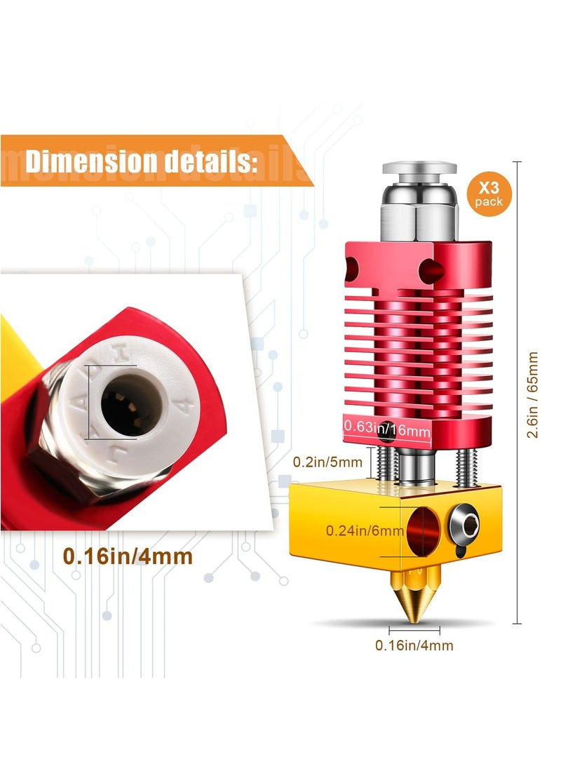 Excefore - Metal Hotend 3D Printer Nozzles, Hardened Steel Tool High Temperature Pointed Wear, Resistant with CR-10 / CR10 / CR10S / Ender 2 / Ender 3 Ender 5 Printers - Image 1