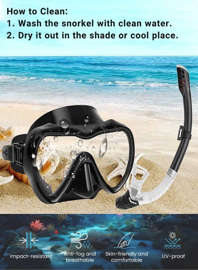 سوبر زي يوث قناع غوص، نظام تنفس جاف، قناع غطس مضاد للضباب ومضاد للتسرب، رؤية بانورامية بزاوية 180 درجة، نظارات غوص للبالغين والشباب - Image 3