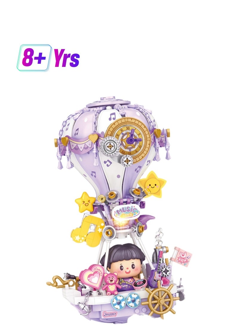 Purple Hot Air Balloon Building Block Toy Creative Assembly Model Ornaments Children'S Educational Game Gift - Image 1