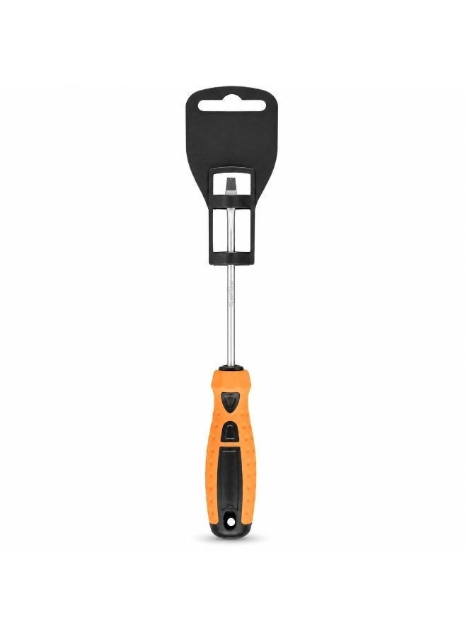 SL4 x 150mm Slotted Screwdriver, Long Shaft Flat Head Screwdriver With Anti-Slip Orange Black Comfort Grip Handle For DIY, Home Repair, Furniture & Workshop Use - Image 3