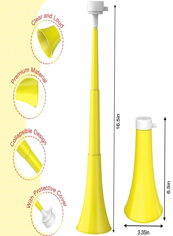 Ouffun Collapsible Stadium Horn 24 Inch Vuvuzela Plastic Trumpet Horn Blow Horn Noisemakers Loud Sound Soccer Horn Cheer Horn for Sporting Events Graduation Games School Party Supplies Favors Accessories - Image 2