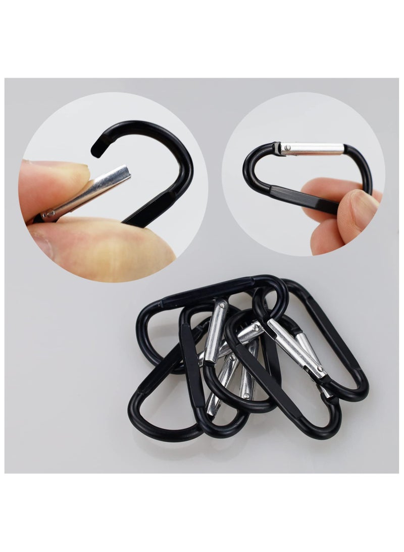 حلقة كارابينر D حلقة مشبك خطاف متينة سلسلة مفاتيح إكسسوارات التخييم لحقيبة الظهر للسفر (10 قطع) - Image 3