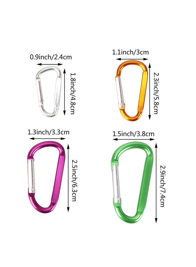 حلقة كارابينر D حلقة مشبك خطاف متينة سلسلة مفاتيح إكسسوارات التخييم لحقيبة الظهر للسفر (10 قطع) - Image 2