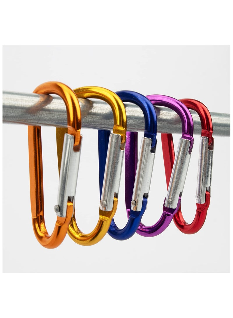 حلقة كارابينر D حلقة مشبك خطاف متينة سلسلة مفاتيح إكسسوارات التخييم لحقيبة الظهر للسفر (10 قطع) - Image 5