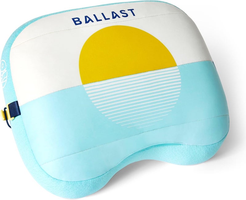Ballast Beach Pillow – Comfy, Durable & Compact, Stays Put on Windy Beaches with Patented Sand Pouch, Inflatable Pillow for Beaches, Pools, Camping, Festivals and Travel (Golden Sunrise) - Image 1