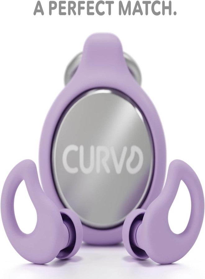 CURVD مجموعة سدادات الأذن اليومية من CURVD مع مشبك حافظة، سدادات الأذن المثالية للنوم والسفر وعزل الضوضاء/إلغاء الضوضاء + عبوة مشبك حافظة محمولة مقاومة للماء وغطاء سيليكون لسدادات الأذن (بنفسجي) - Image 3