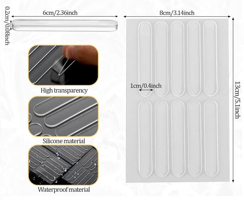 INVOSS INVOSS Clear Rubber Door Bumper Stopers Wall Protector 20 Piece Pack Self Adhesive Door Handle Knob Wall Shield Bumper Guard for Wall Silicone Bumper Strips for Doors Drawers Chairs Toilet Lid - Image 2