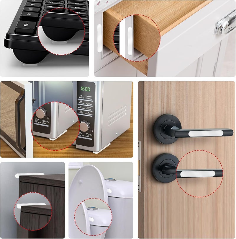 INVOSS INVOSS Clear Rubber Door Bumper Stopers Wall Protector 20 Piece Pack Self Adhesive Door Handle Knob Wall Shield Bumper Guard for Wall Silicone Bumper Strips for Doors Drawers Chairs Toilet Lid - Image 5