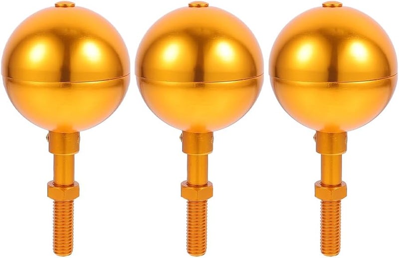 Golden Aluminum Alloy Flagpole Ball Topper Finial Replacement 3Pcs Set for Outdoor Telescoping Flagpole - Image 2