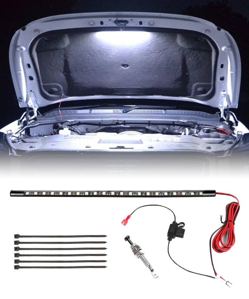 YAKEFLY 12V Waterproof Car Hood Work Inspection LightsUnder Hood LED Light KitCar LED Lights Bars Engine Inspection Strip Lamp with Automatic OnOff Universal Underhood Light
