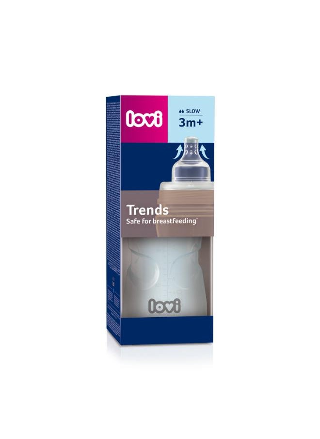 lovi Trends bottle 250ml with teat 3+m-GREEN  - Image 2