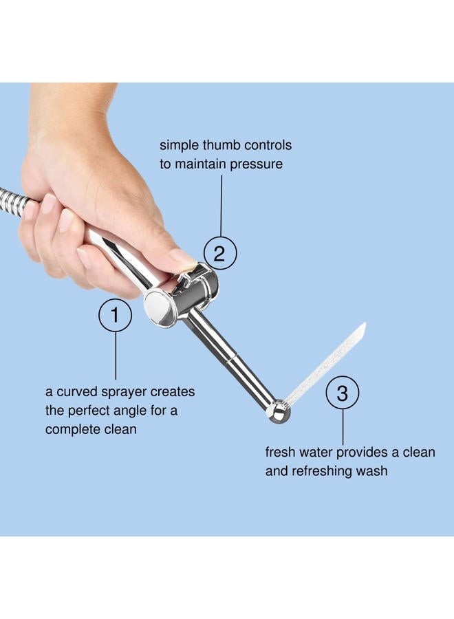 Brondell Hand Held Bidet Sprayer for Toilet: CleanSpa Advanced Bidet Attachment with Precision Pressure Control Jet Spray - Ergonomic Handheld Bidet for Toilet - Toilet Water Sprayer and Hose Set - Image 2