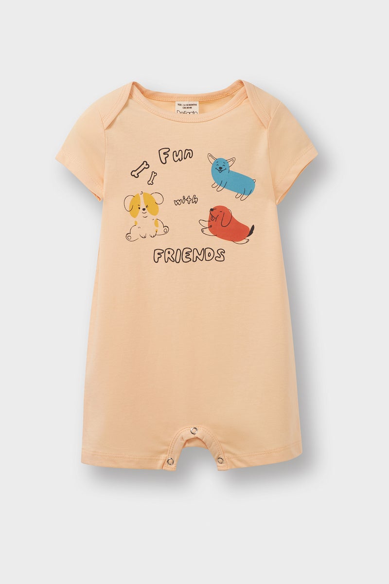 DeFacto Pink BabyBoy Baby Boy Newborn Animal Patterned Cotton 2 Piece Jumpsuit Casual - Image 2