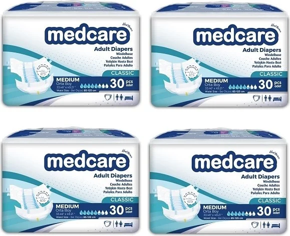 MedCare Adult Diaper Medium Classic (Medium Size) 120 Pieces