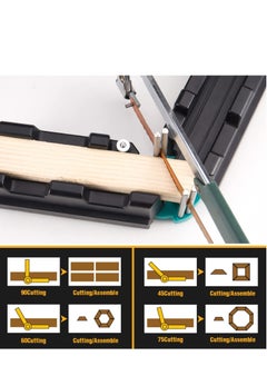 Generic 2 in 1 Mitre Measuring Cutting Tool Measuring and Sawing Mitre Angles Cutting Tool Precise Miter Saw Protractor 85-180° Bevels Cutting Tool Miter Gauge Woodworking Tool  - Image 3