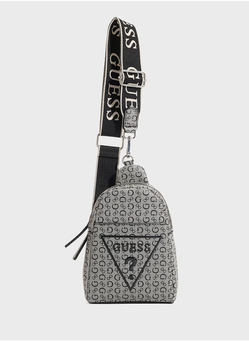 GUESS Farah Mini Dbl Zip Sling Bag