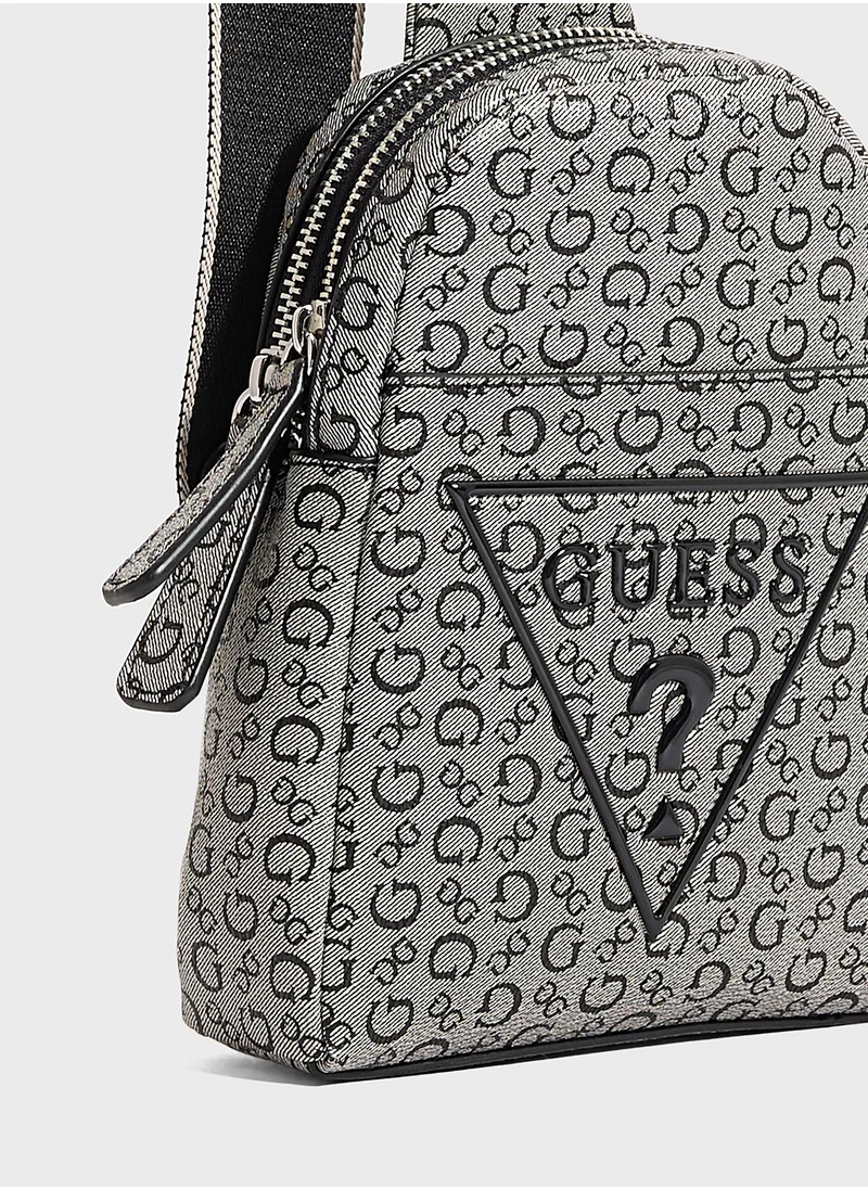 GUESS Farah Mini Dbl Zip Sling Bag