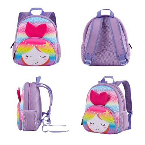KK CRAFTS Preschool Backpack Toddler Neoprene Animal Schoolbag Lunch backpack for Kids Boys Girls(Colorful Mermaid) - Image 2