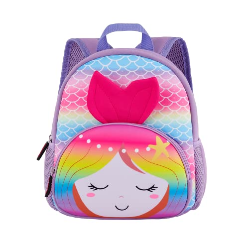 KK CRAFTS Preschool Backpack Toddler Neoprene Animal Schoolbag Lunch backpack for Kids Boys Girls(Colorful Mermaid) - Image 1