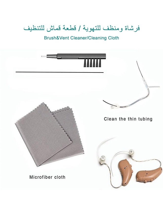 Tingoton Hearing Aid Hard Case Pocket Size with Cleaning Cloth Brush Tools for Sound Amplifier(Black)  - Image 3