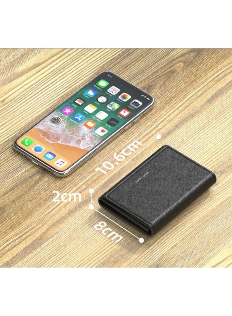 PU Leather Trifold Wallet for Men - RFID Wallets Slim 7 Credit Card Holder 1 ID Compartment - Image 5